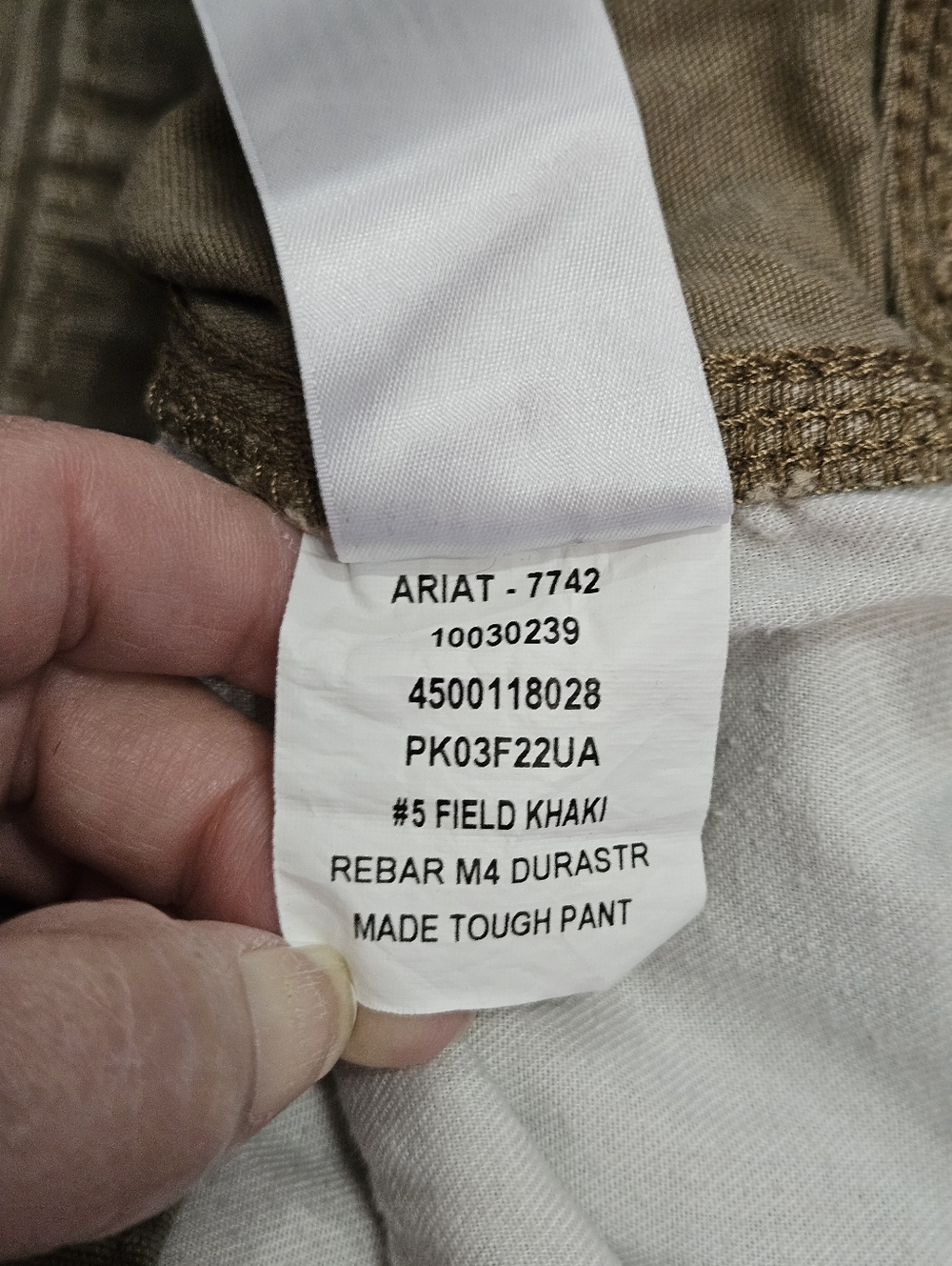 Ariat Rebar Relaxed Fit Straight  Work Pants Men’s 42x32 Khaki Tan - Picture 10 of 10
